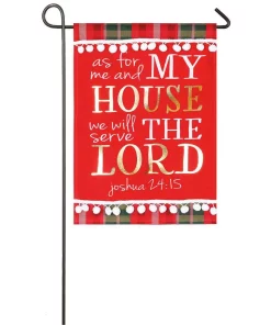Outdoor Christmas Decorations Evergreen 18 In. X 12.5 In. Serve The Lord Garden Linen Flag