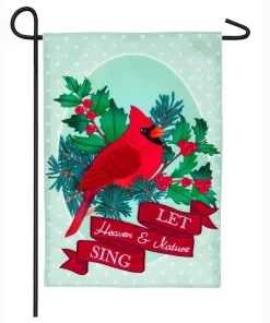 Outdoor Christmas Decorations Evergreen 18 In. X 12.5 In. Heaven And Nature Cardinal Garden Linen Flag