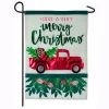 Outdoor Christmas Decorations Evergreen 18 In. X 12.5 In. Holiday Red Truck Garden Linen Flag