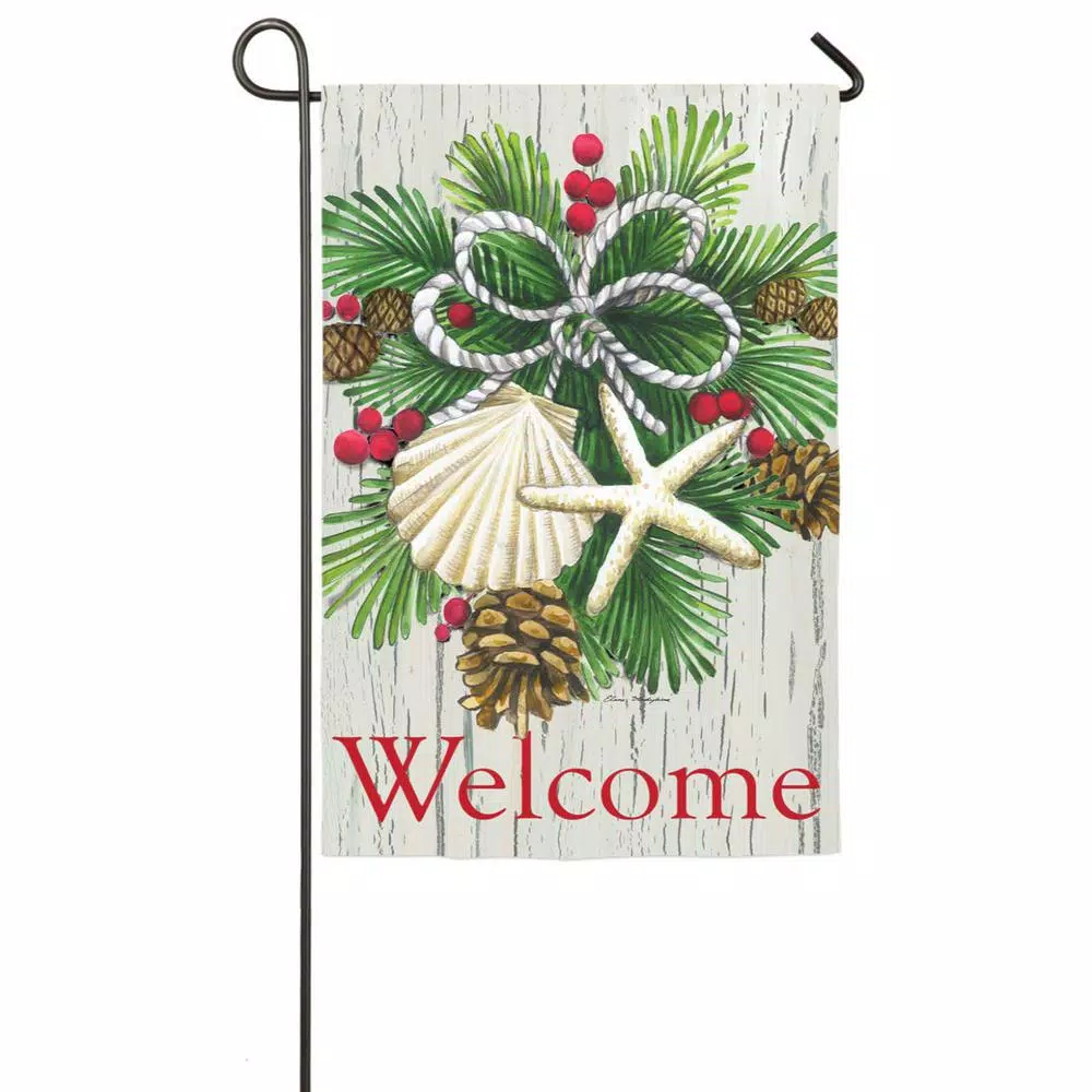 Outdoor Christmas Decorations Evergreen 18 In. X 12.5 In. Costal Christmas Garden Sub Suede Flag 1 Outdoor Christmas Decorations Evergreen 18 In. X 12.5 In. Costal Christmas Garden Sub Suede Flag