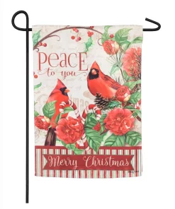 Outdoor Christmas Decorations Evergreen 18 In. X 12.5 In. Peace To You Garden Suede Flag