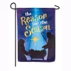 Outdoor Christmas Decorations Evergreen 18 In. X 12.5 In. Reason For The Season Garden Suede Flag