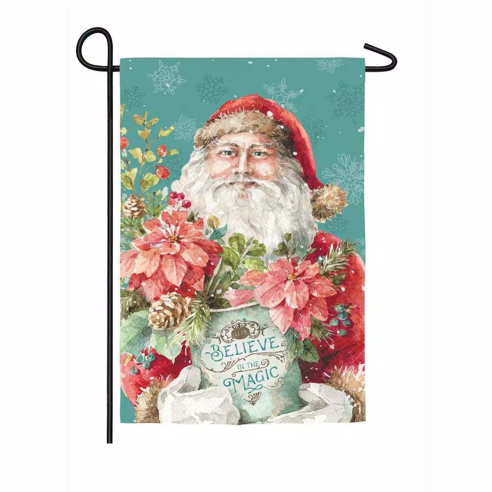 Outdoor Christmas Decorations Evergreen 18 In. X 12.5 In. Christmas Magic Santa Garden Suede Flag 1 Outdoor Christmas Decorations Evergreen 18 In. X 12.5 In. Christmas Magic Santa Garden Suede Flag