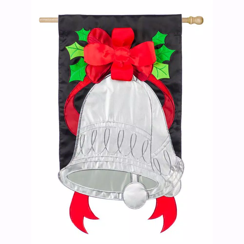 Outdoor Christmas Decorations Evergreen 28 In. X 44 In. Silver Bells House Applique Flag 1 Outdoor Christmas Decorations Evergreen 28 In. X 44 In. Silver Bells House Applique Flag