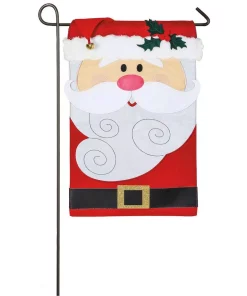 Outdoor Christmas Decorations Evergreen 18 In. X 12.5 In. Santa Claus Garden Applique Flag