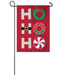 Outdoor Christmas Decorations Evergreen 18 In. X 12.5 In. Ho Ho Ho Garden Applique Flag