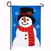 Outdoor Christmas Decorations Evergreen 18 In. X 12.5 In. Happy Snowman Garden Applique Flag