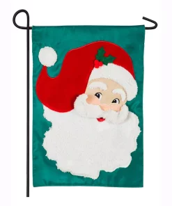 Outdoor Christmas Decorations Evergreen 18 In. X 12.5 In. Jolly St. Nick Garden Applique Flag