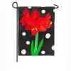 Outdoor Christmas Decorations Evergreen 18 In. X 12.5 In. Polka Dot Amaryllis Garden Applique Flag