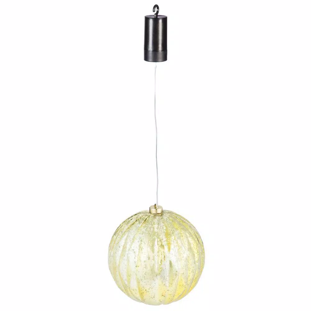 Christmas Tree Decorations Evergreen 8 In. Shatterproof Outdoor Safe Battery Operated LED Ball Christmas Ornament, Gold 1 Christmas Tree Decorations Evergreen 8 In. Shatterproof Outdoor Safe Battery Operated LED Ball Christmas Ornament, Gold