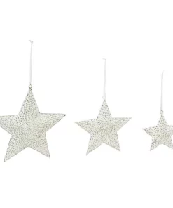 Christmas Tree Decorations Evergreen 8 In. X 8 In. Metal Star Christmas Ornaments (3-Pack)