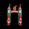 Outdoor Christmas Decorations Fraser Hill Farm 10 Ft. Santa’s Toy Shop Archway Inflatable With Lights