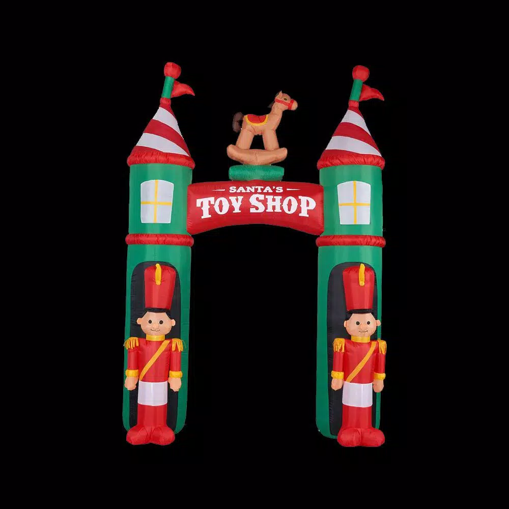 Outdoor Christmas Decorations Fraser Hill Farm 10 Ft. Santa’s Toy Shop Archway Inflatable With Lights 1 Outdoor Christmas Decorations Fraser Hill Farm 10 Ft. Santa’s Toy Shop Archway Inflatable With Lights