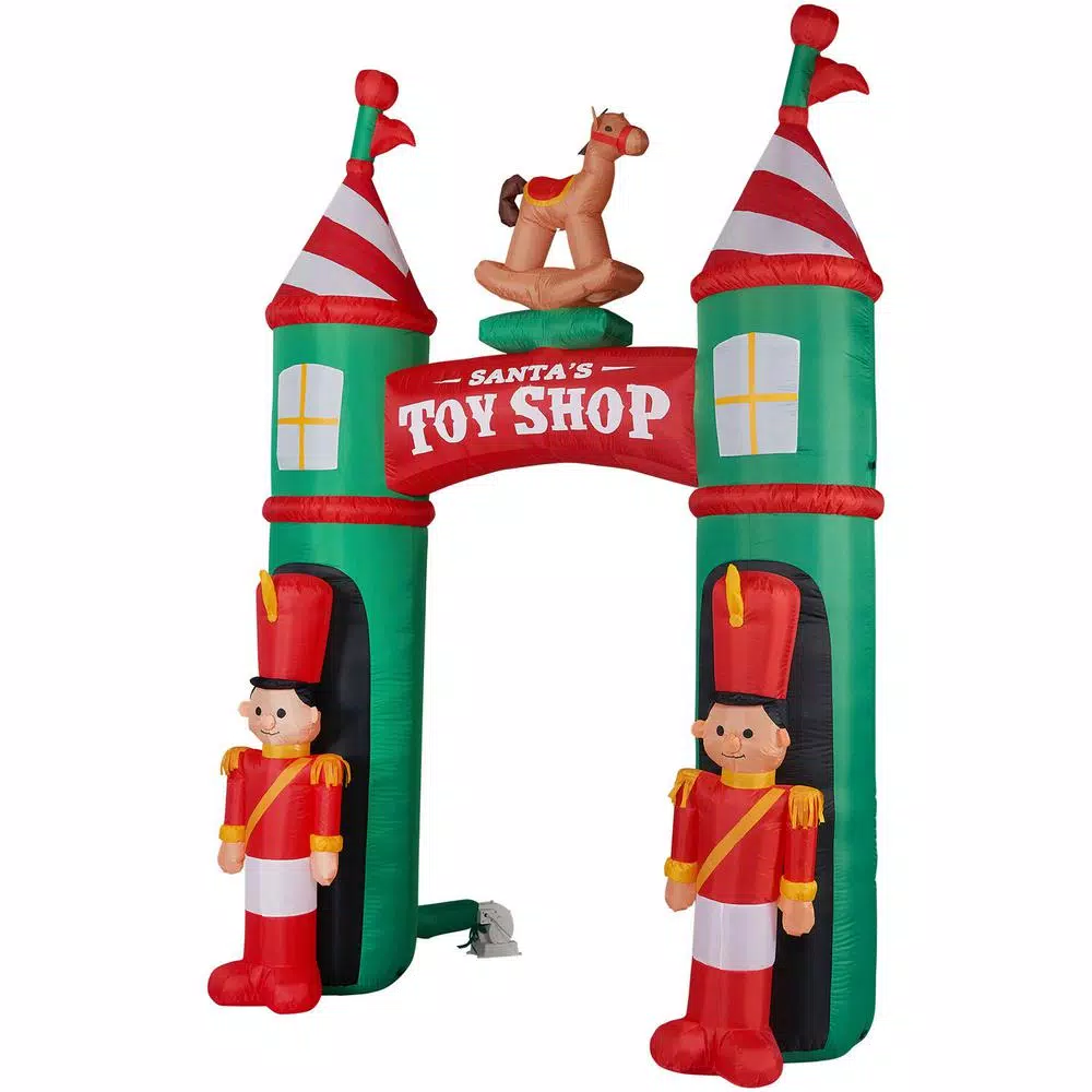Outdoor Christmas Decorations Fraser Hill Farm 10 Ft. Santa’s Toy Shop Archway Inflatable With Lights 6 Outdoor Christmas Decorations Fraser Hill Farm 10 Ft. Santa’s Toy Shop Archway Inflatable With Lights - Image 6