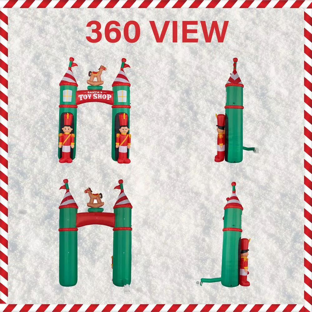 Outdoor Christmas Decorations Fraser Hill Farm 10 Ft. Santa’s Toy Shop Archway Inflatable With Lights 2 Outdoor Christmas Decorations Fraser Hill Farm 10 Ft. Santa’s Toy Shop Archway Inflatable With Lights - Image 2