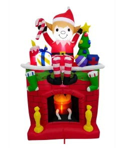 Outdoor Christmas Decorations Fraser Hill Farm 6.5 Ft. Pre-Lit Elf Sitting On A Fireplace Christmas Inflatable 12 Outdoor Christmas Decorations Fraser Hill Farm 6.5 Ft. Pre-Lit Elf Sitting On A Fireplace Christmas Inflatable -Christmas Tree Decorations Shop fraser hill farm christmas inflatables fhfinelffp065 1l 1d 1000