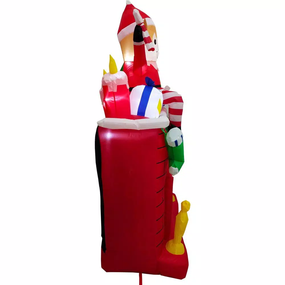Outdoor Christmas Decorations Fraser Hill Farm 6.5 Ft. Pre-Lit Elf Sitting On A Fireplace Christmas Inflatable 7 Outdoor Christmas Decorations Fraser Hill Farm 6.5 Ft. Pre-Lit Elf Sitting On A Fireplace Christmas Inflatable - Image 7