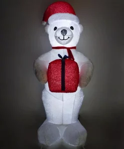Outdoor Christmas Decorations Fraser Hill Farm 8 Ft. Pre-Lit Plush Polar Bear Christmas Inflatable -Christmas Tree Decorations Shop fraser hill farm christmas inflatables fhfinplrbr08 1l 1d 1000