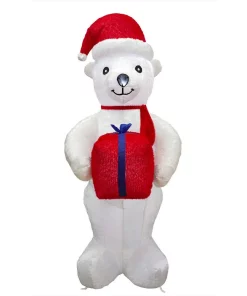Outdoor Christmas Decorations Fraser Hill Farm 8 Ft. Pre-Lit Plush Polar Bear Christmas Inflatable -Christmas Tree Decorations Shop fraser hill farm christmas inflatables fhfinplrbr08 1l 66 1000