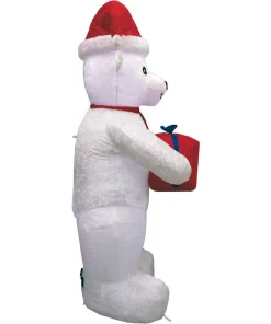 Outdoor Christmas Decorations Fraser Hill Farm 8 Ft. Pre-Lit Plush Polar Bear Christmas Inflatable -Christmas Tree Decorations Shop fraser hill farm christmas inflatables fhfinplrbr08 1l c3 1000