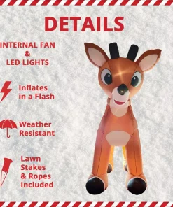 Outdoor Christmas Decorations Fraser Hill Farm 15 Ft. Pre-Lit Reindeer With Moving Head -Christmas Tree Decorations Shop fraser hill farm christmas inflatables fhfinrnd015 1la 40 1000