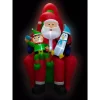 Outdoor Christmas Decorations Fraser Hill Farm 10 Ft. Pre-Lit Santa, Elf And Penguin Christmas Inflatable