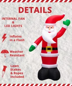 Outdoor Christmas Decorations Fraser Hill Farm 20 Ft. Pre-Lit Santa Christmas Inflatable -Christmas Tree Decorations Shop fraser hill farm christmas inflatables fhfinsanta020 1l 40 1000