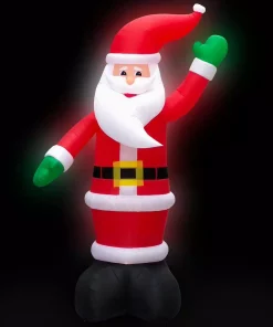 Outdoor Christmas Decorations Fraser Hill Farm 20 Ft. Pre-Lit Santa Christmas Inflatable
