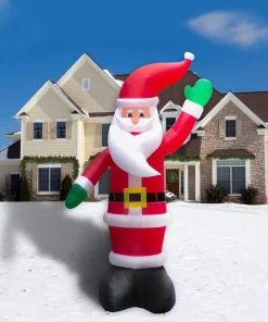 Outdoor Christmas Decorations Fraser Hill Farm 20 Ft. Pre-Lit Santa Christmas Inflatable -Christmas Tree Decorations Shop fraser hill farm christmas inflatables fhfinsanta020 1l a0 1000