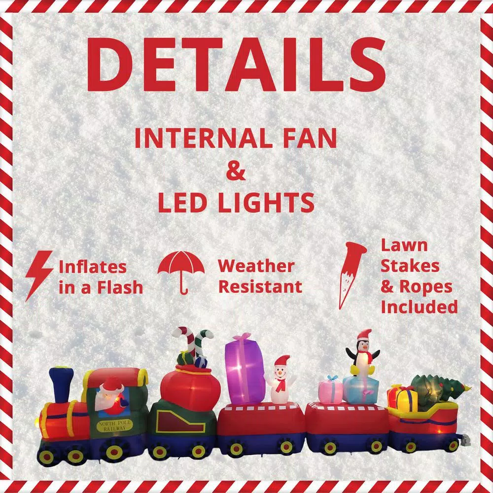 Outdoor Christmas Decorations Fraser Hill Farm 6 Ft. Santa Holding A Gift Christmas Inflatable 3 Outdoor Christmas Decorations Fraser Hill Farm 6 Ft. Santa Holding A Gift Christmas Inflatable - Image 3