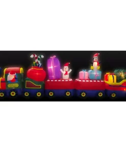 Outdoor Christmas Decorations Fraser Hill Farm 6 Ft. Santa Holding A Gift Christmas Inflatable