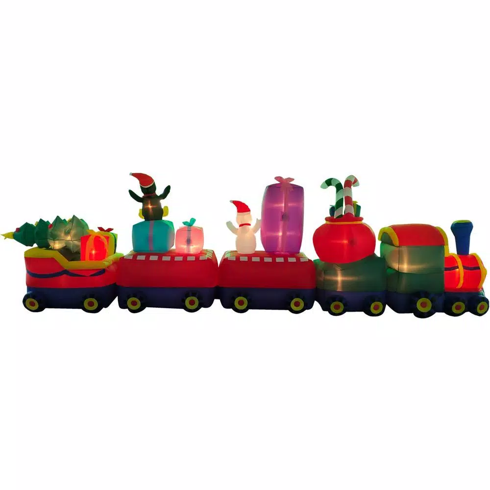 Outdoor Christmas Decorations Fraser Hill Farm 6 Ft. Santa Holding A Gift Christmas Inflatable 6 Outdoor Christmas Decorations Fraser Hill Farm 6 Ft. Santa Holding A Gift Christmas Inflatable - Image 6