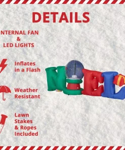 Outdoor Christmas Decorations Fraser Hill Farm 8 Ft. NOEL Snow Globe Christmas Inflatable With Lights -Christmas Tree Decorations Shop fraser hill farm christmas inflatables fhfnoel081 l a0 1000