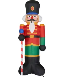 Outdoor Christmas Decorations Fraser Hill Farm 10 Ft. Nutcracker Christmas Inflatable With Lights