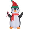 Outdoor Christmas Decorations Fraser Hill Farm 10 Ft. Penguin And Candy Cane Christmas Inflatable With Lights