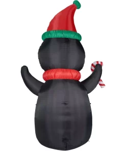 Outdoor Christmas Decorations Fraser Hill Farm 10 Ft. Penguin And Candy Cane Christmas Inflatable With Lights -Christmas Tree Decorations Shop fraser hill farm christmas inflatables fhfpengn101 l 77 1000