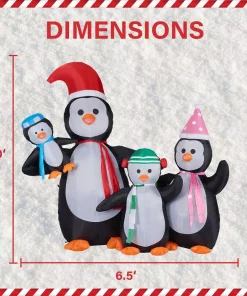 Outdoor Christmas Decorations Fraser Hill Farm 10 Ft. Penguin Family Christmas Inflatable With Lights -Christmas Tree Decorations Shop fraser hill farm christmas inflatables fhfpengnf101 l 40 1000