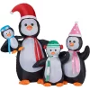 Outdoor Christmas Decorations Fraser Hill Farm 10 Ft. Penguin Family Christmas Inflatable With Lights