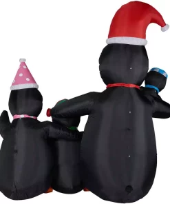 Outdoor Christmas Decorations Fraser Hill Farm 10 Ft. Penguin Family Christmas Inflatable With Lights -Christmas Tree Decorations Shop fraser hill farm christmas inflatables fhfpengnf101 l 66 1000