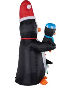 Outdoor Christmas Decorations Fraser Hill Farm 10 Ft. Penguin Family Christmas Inflatable With Lights -Christmas Tree Decorations Shop fraser hill farm christmas inflatables fhfpengnf101 l c3 1000