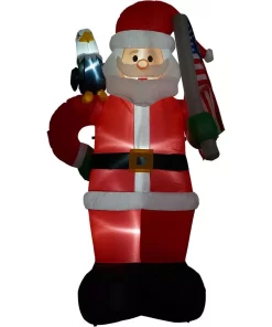 Outdoor Christmas Decorations Fraser Hill Farm 8 Ft. Americana Santa With Bald Eagle Christmas Inflatable With Lights -Christmas Tree Decorations Shop fraser hill farm christmas inflatables fhfsanta081 l 1d 1000