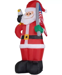 Outdoor Christmas Decorations Fraser Hill Farm 8 Ft. Americana Santa With Bald Eagle Christmas Inflatable With Lights -Christmas Tree Decorations Shop fraser hill farm christmas inflatables fhfsanta081 l 66 1000