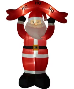 Outdoor Christmas Decorations Fraser Hill Farm 10 Ft. Santa Claus With HO HO HO Sign Christmas Inflatable With Lights 15 Outdoor Christmas Decorations Fraser Hill Farm 10 Ft. Santa Claus With HO HO HO Sign Christmas Inflatable With Lights -Christmas Tree Decorations Shop fraser hill farm christmas inflatables fhfsanta104 l 1d 1000