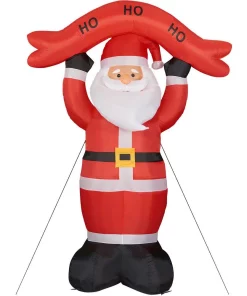 Outdoor Christmas Decorations Fraser Hill Farm 10 Ft. Santa Claus With HO HO HO Sign Christmas Inflatable With Lights 20 Outdoor Christmas Decorations Fraser Hill Farm 10 Ft. Santa Claus With HO HO HO Sign Christmas Inflatable With Lights -Christmas Tree Decorations Shop fraser hill farm christmas inflatables fhfsanta104 l 1f 1000