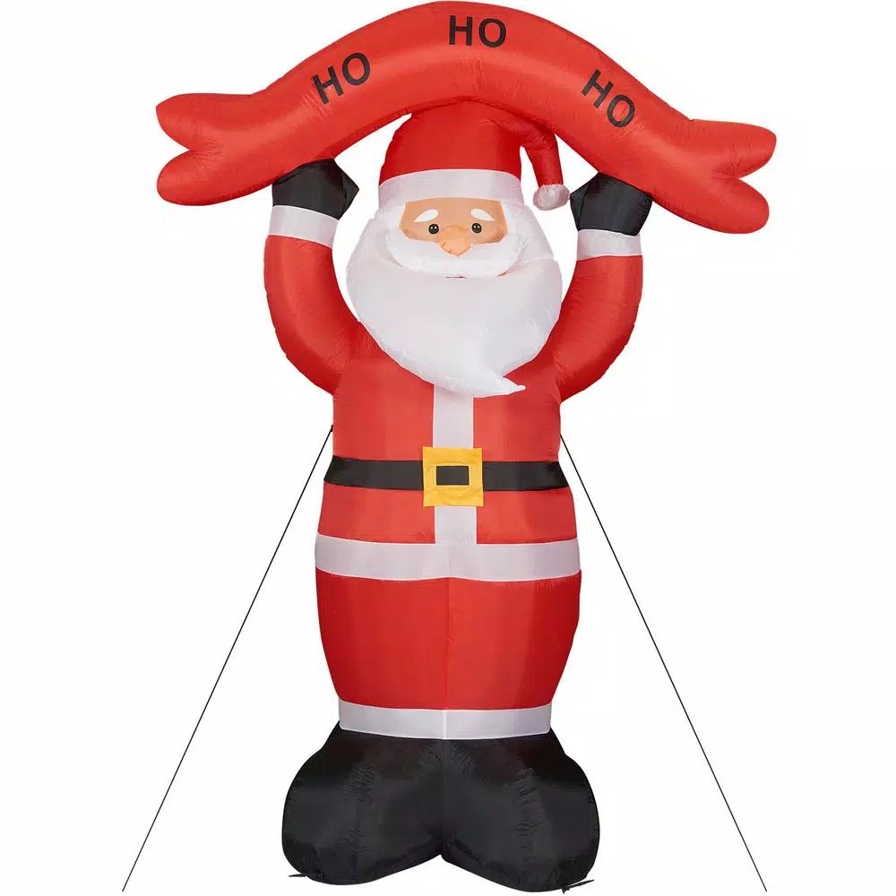 Outdoor Christmas Decorations Fraser Hill Farm 10 Ft. Santa Claus With HO HO HO Sign Christmas Inflatable With Lights 10 Outdoor Christmas Decorations Fraser Hill Farm 10 Ft. Santa Claus With HO HO HO Sign Christmas Inflatable With Lights - Image 10