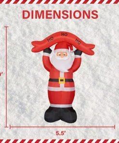 Outdoor Christmas Decorations Fraser Hill Farm 10 Ft. Santa Claus With HO HO HO Sign Christmas Inflatable With Lights 13 Outdoor Christmas Decorations Fraser Hill Farm 10 Ft. Santa Claus With HO HO HO Sign Christmas Inflatable With Lights -Christmas Tree Decorations Shop fraser hill farm christmas inflatables fhfsanta104 l 40 1000