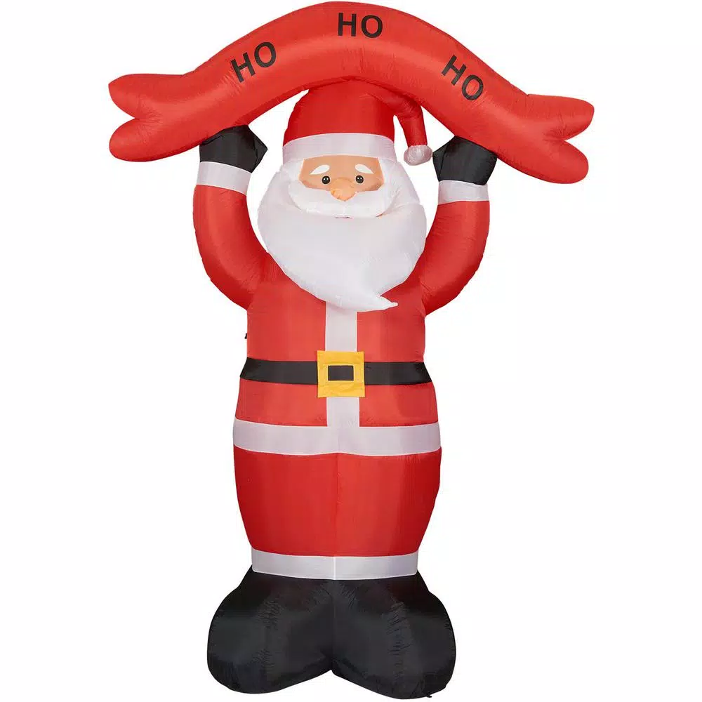 Outdoor Christmas Decorations Fraser Hill Farm 10 Ft. Santa Claus With HO HO HO Sign Christmas Inflatable With Lights 1 Outdoor Christmas Decorations Fraser Hill Farm 10 Ft. Santa Claus With HO HO HO Sign Christmas Inflatable With Lights