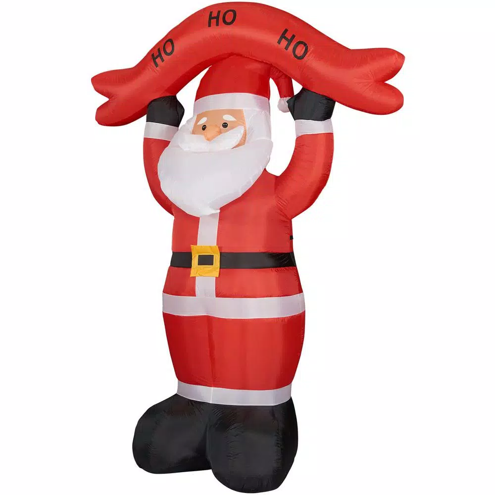 Outdoor Christmas Decorations Fraser Hill Farm 10 Ft. Santa Claus With HO HO HO Sign Christmas Inflatable With Lights 6 Outdoor Christmas Decorations Fraser Hill Farm 10 Ft. Santa Claus With HO HO HO Sign Christmas Inflatable With Lights - Image 6