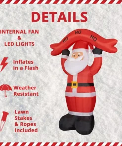 Outdoor Christmas Decorations Fraser Hill Farm 10 Ft. Santa Claus With HO HO HO Sign Christmas Inflatable With Lights 14 Outdoor Christmas Decorations Fraser Hill Farm 10 Ft. Santa Claus With HO HO HO Sign Christmas Inflatable With Lights -Christmas Tree Decorations Shop fraser hill farm christmas inflatables fhfsanta104 l a0 1000