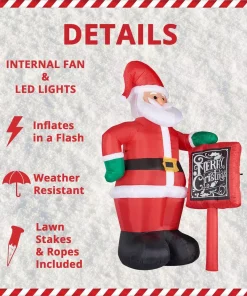 Outdoor Christmas Decorations Fraser Hill Farm 10 Ft. Santa Claus With Sign Christmas Inflatable With Lights 13 Outdoor Christmas Decorations Fraser Hill Farm 10 Ft. Santa Claus With Sign Christmas Inflatable With Lights -Christmas Tree Decorations Shop fraser hill farm christmas inflatables fhfsanta105 l a0 1000